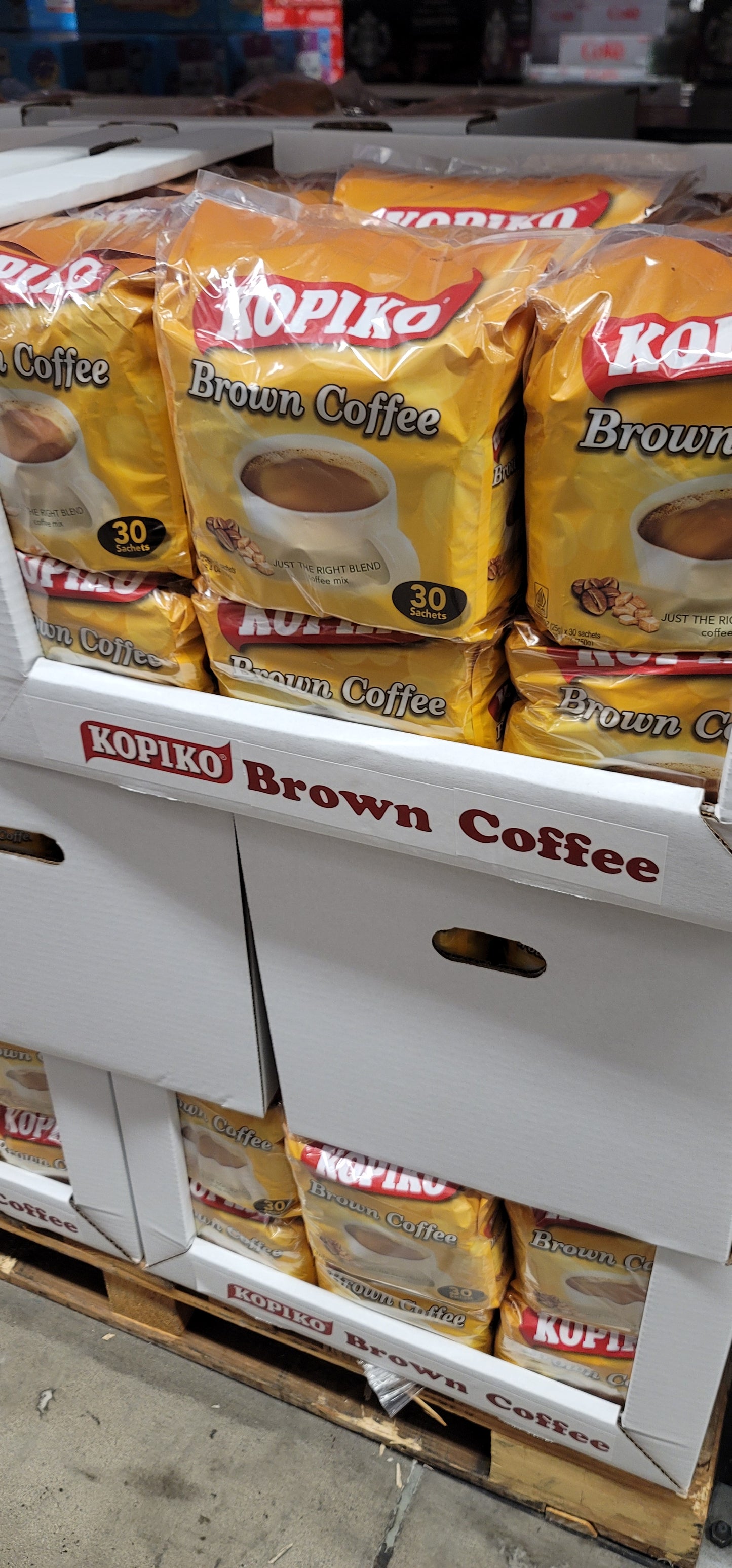 Kopiko Instant 3 in 1 Brown Coffee Mix with Creamer and Sugar 30 Count Per Bag